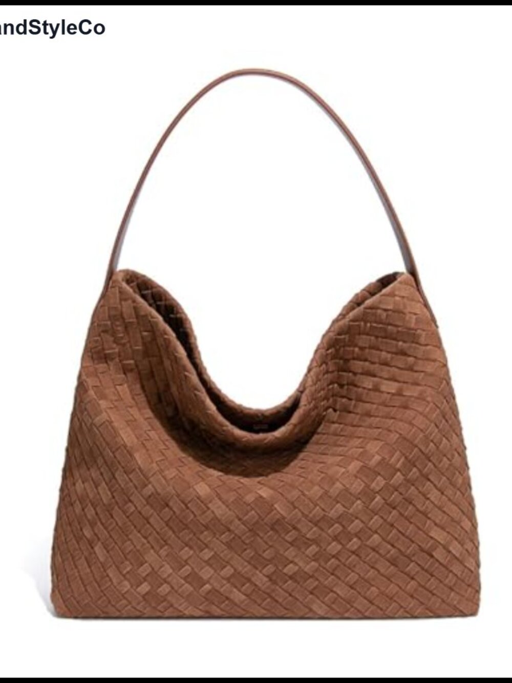 Faux Suede Braided Tote Bag Slouchy Satchel Handbag with Adjustable Strap